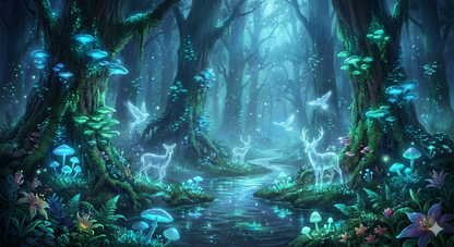 Printed Long Mouse Pad | Green forest Printed Mouse Pad