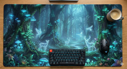 Printed Long Mouse Pad | Green forest Printed Mouse Pad